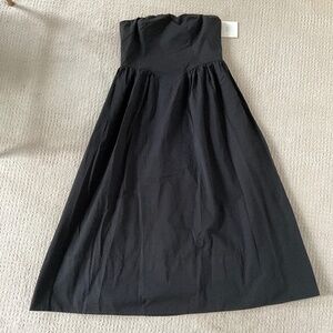 NWT DISSH black strapless basque waist dress